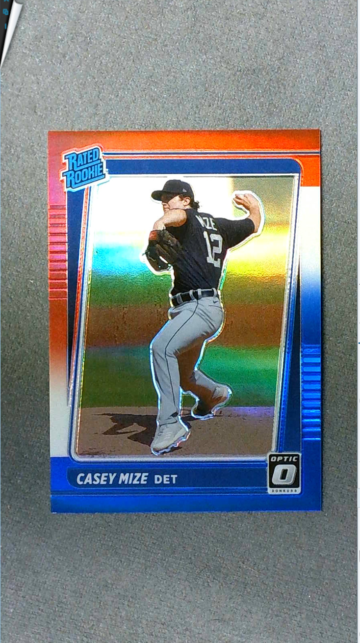 2021 Donruss Optic Red White Blue Prizm #39 Casey Mize RC Tigers #'d 118/199