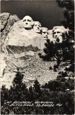 Mt Rushmore Memorial Black Hills South Dakota RPPC Photo Postcard Posted 1949