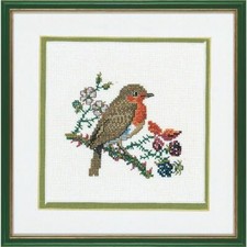 Eva Rosenstand Kreuzstich Set "Rothkehlchen", Zählmuster, 20x20cm