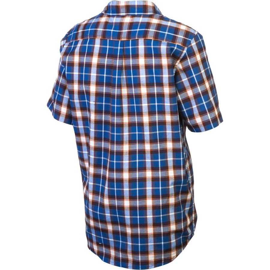 Boys' DC SHOES KIDS Short Sleeve Shirt Button-Up Blue Plaid New - Image 2 of 2