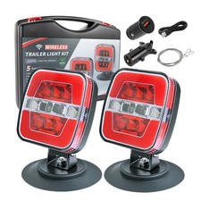 1Pair Wireless Trailer Lights Magnetic LED Turn Signal Brake Reverse Stop Light