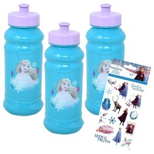 Disney Frozen II Girls 4pc Water Bottles and Sticker Sheet Back to School Bundle