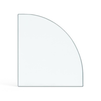 Feuercampus Funkenschutzplatte Glas Viertelkreis ESG 0,6 cm Kamin Glasplatte