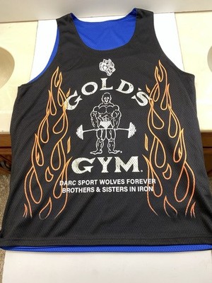 Darc sport Golds wolfs gym premium tee size large Black And Blue  Reversible