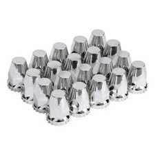 20 PCS 33mm Chrome ABS Plastic Screw on Lug Nut Covers Lugs with Flange for