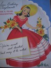 1946 vintage greeting card Gibson Multi-Page BIRTHDAY To Daughter Girl, Cake — photo 2