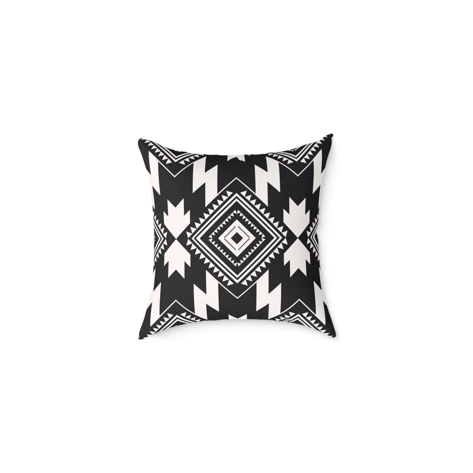 Black White Aztec Pattern Pillow | Southwestern Geometric Throw Pillow