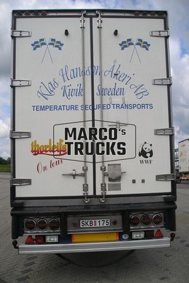 LKW Foto Kühlsattelauflieger Schweden weiß Ras Hansson Åkeri AB Kivik S #b8xl