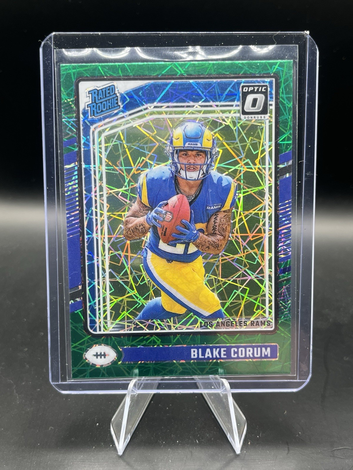 2024 Panini Donruss Optic - Rated Rookie Blake Corum #208 Green Velocity (RC)