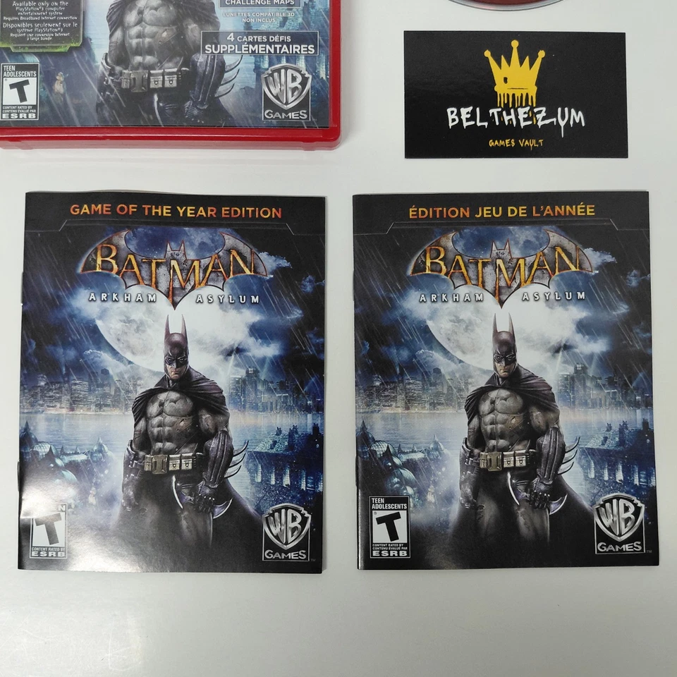 Batman: Arkham Asylum GOTY GH (Sony PlayStation 3, 2010) CIB EN+FR Manuals - Image 4 of 4