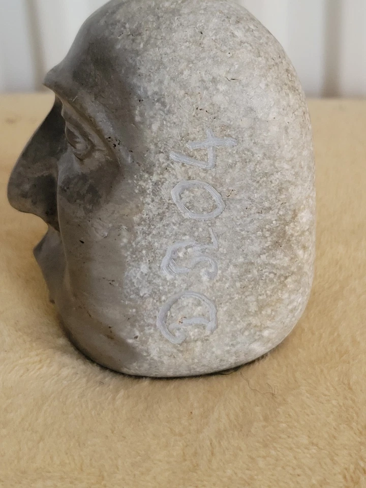Ancienne Petite Sculpture Tête En Pierre DR04 À Déterminer - Photo 4/4