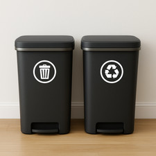 Trash and Recycling Decals | Waste Trash Recycle Bin Vinyl Sticker Kitchen bin
