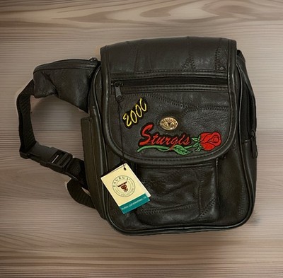 Sturgis 2000 Taurus Collection Leather Shoulder Bag Motorcycle Rally NWT Black