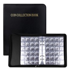 SAVITA 20 Pages/480 Pockets Coin Collection Album, 1.2inch Pocket Leather Coin C