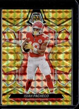2024 Panini Mosaic #107 Isiah Pacheco Mosaic Reactive Yellow
