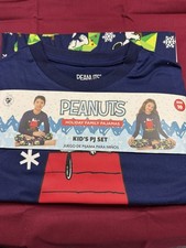 Peanuts Kids Christmas Pajama Set, Unisex SZ 10 2 Piece Long Sleeve Jogger NWT