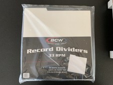 Brand New BCW Record Dividers 33 RPM 25 White Dividers
