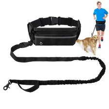 Hands Free Dog Leash - Waist Running Leashes with Zipper Pouch, Adjustable Re...