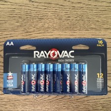 Rayovac High Energy AA Batteries 16-Pack , Double A Alkaline Batteries NEW