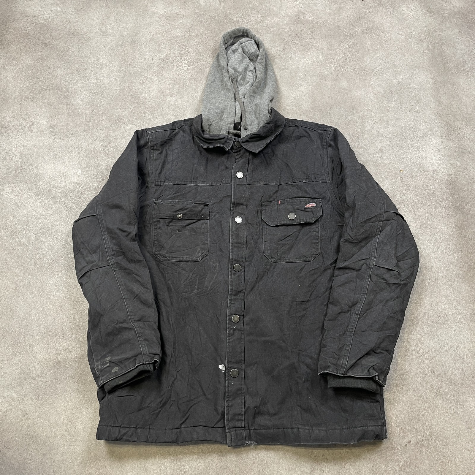 Chaqueta de trabajo Dickies para hombre grande con capucha edredón forrado...
