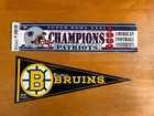 New England Patriots Superbowl XXXI & Boston Bruins Bumper Sticker and Pennant — photo 1