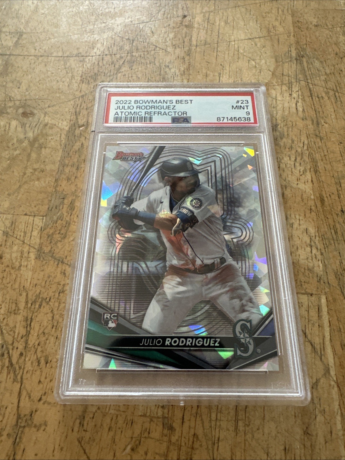 JULIO RODRIGUEZ RC 2022 Bowman's Best Atomic Refractor PSA 9 #23 Seattle