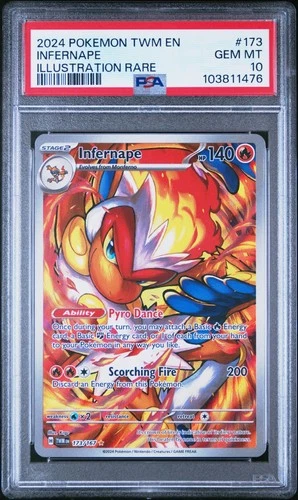 PSA 10 - Infernape 173/167 Twilight Masquerade Pokemon Illustration Rare English