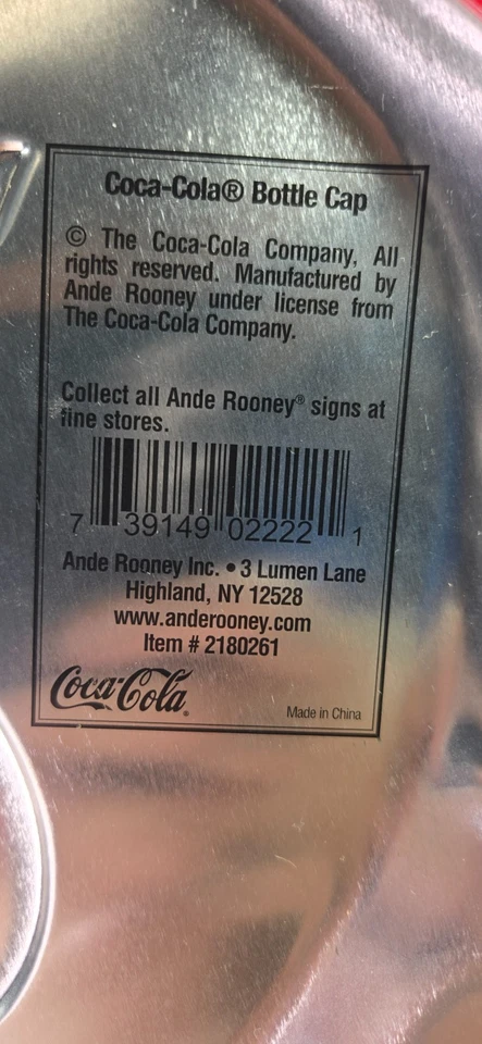 Металлический красный знак на крышке бутылки Coca Cola - Изображение 4 из 4