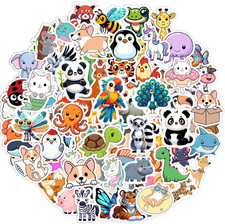 100 PCS Kids Animal Stickers Waterproof Vinyl Water Bottle Laptop Skateboard