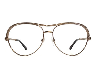 Roberto Cavalli Eyeglasses Frames Vega 1011 34Z Gold Round Crystals 61-15-135