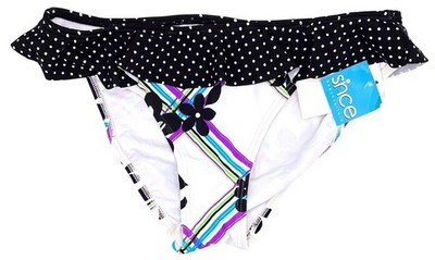 Snoce Beach Culture Bikini Bottom Large NWT Ruffle Polka Dot Floral Swim Bottom