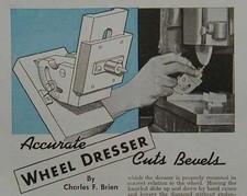 Surface Grinder Wheel Dressing Jig Diamond PLANS Bevel