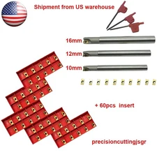 60pcs APMT1135 + 3pcs Square Shoulder Indexable End Mill Arbor 10mm 12mm 16mm