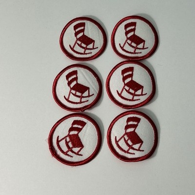 Cool Boy Scout Patrol Patch Retro Rocking Chair Patrol Red And White Lot Of 6