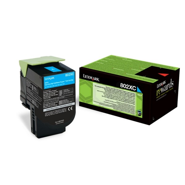 Original Lexmark 802XC 80C2XCE Toner Cyan-image
