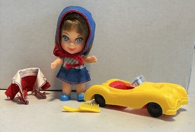 Vintage Liddle Kiddles BABE BIDDLE Set w/ Car, Shoes, Jacket, Etc. Mattel 1960s