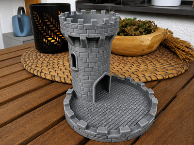 Burg Würfelturm Würfelablage Würfelroller für DnD RPG Tabletop Spiele