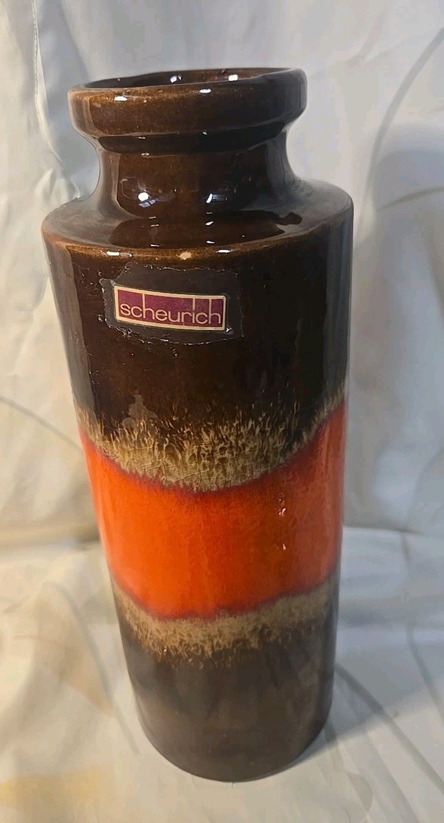 West Germany 203-26 Model 1960s Fat Lava Vase Scheurich Red