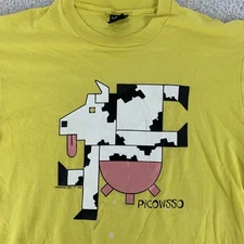 Vintage 80s Picowsso Picasso Cow Art Shirt Mens M/L Pop Graphic Screen Stars