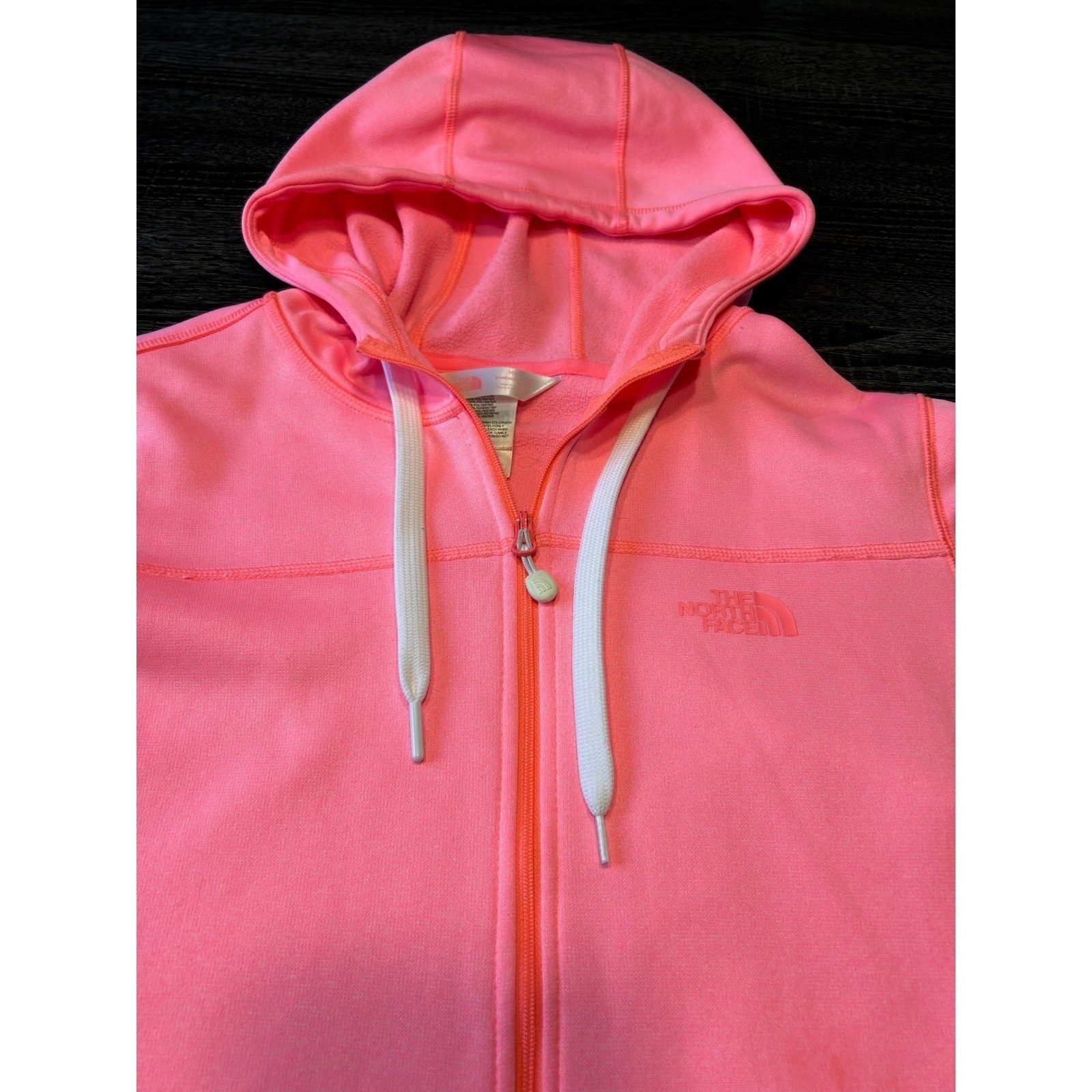 The North Face Women's Hoodie Pink Full Zip Fleece Size M Flaw/Marks thumbnail 4