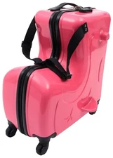 CNCEST 20"/24" Kid's Ride-on Travel Suitcase,Travel Rolling Luggage with Wheels 