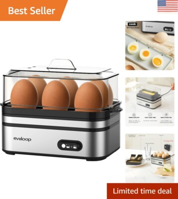 Efficient Electric Egg Cooker for 6 Eggs | Multi-Functionality & Easy Storage
