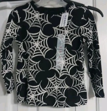 NWT Old Navy Kids Toddler  Unisex LS Tee Size 2T Halloween Spiderweb Boys Girls