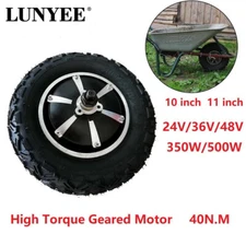 10/11inch Wheel Electric Wheelbarrow Hub Motor Off Road Tyre Geared LYMotor