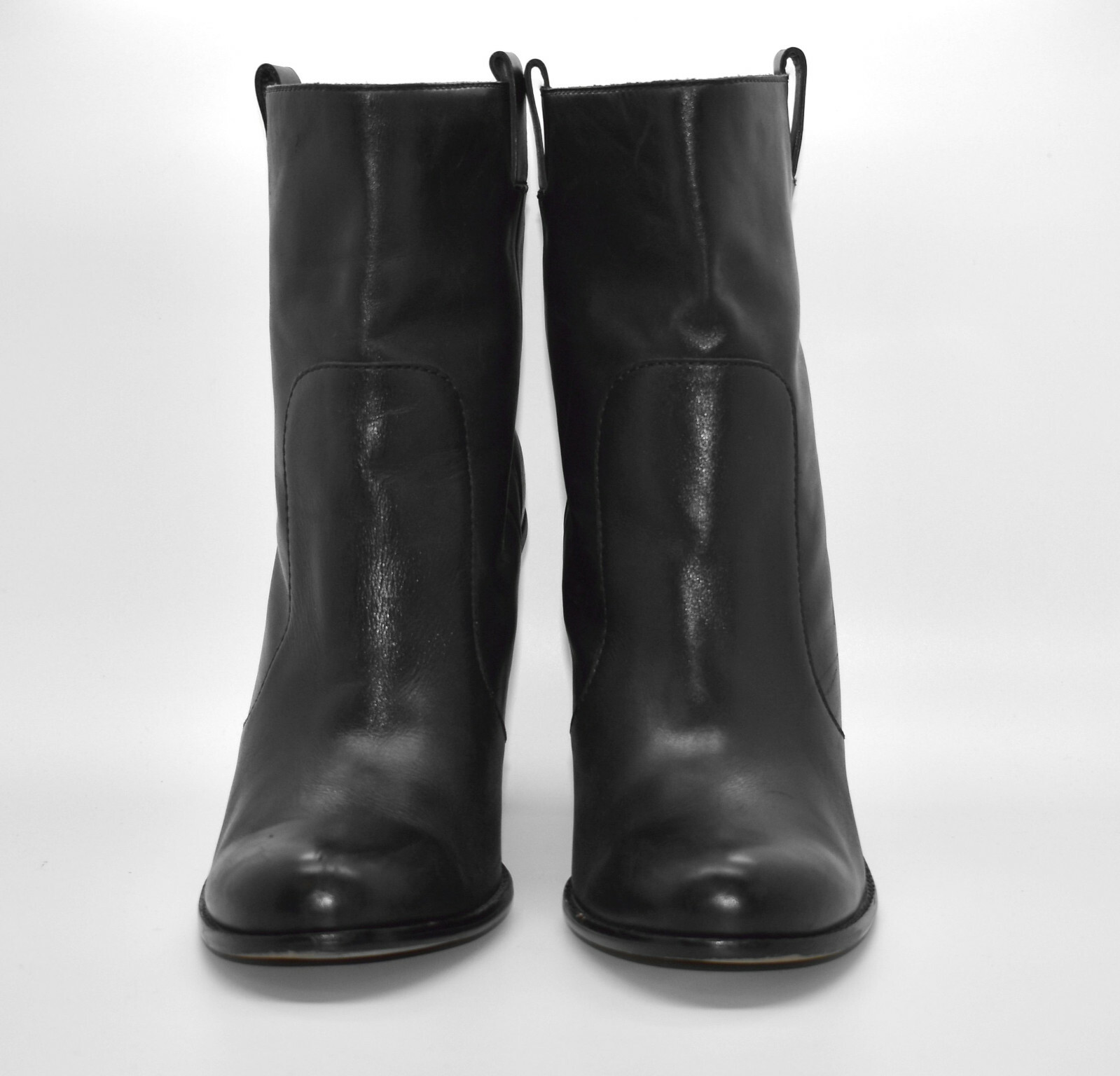 B0 Auth COLE HAAN Black Leather High Heel Pull On Ankle Boots D38065