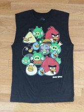 Angry Birds Boys T-shirt Black XL Sleeveless Muscle Shirt Kids Youth Pre-owned