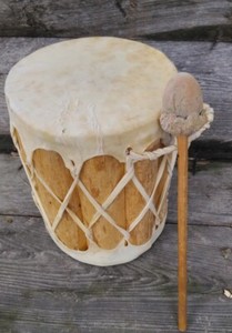 **AWESOME VINTAGE NATIVE AMERICAN RARAMURI RAWHIDE DRUM PRAYER PERSONAL  !!*