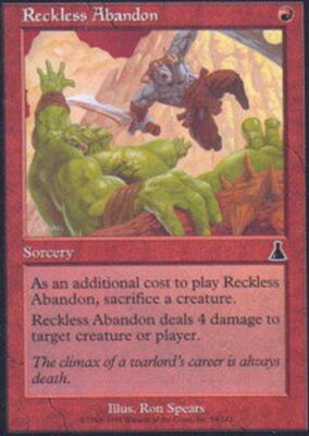 Reckless Abandon ~ Moderately Played Urza's Destiny MTG Magic UltimateMTG Red Ca