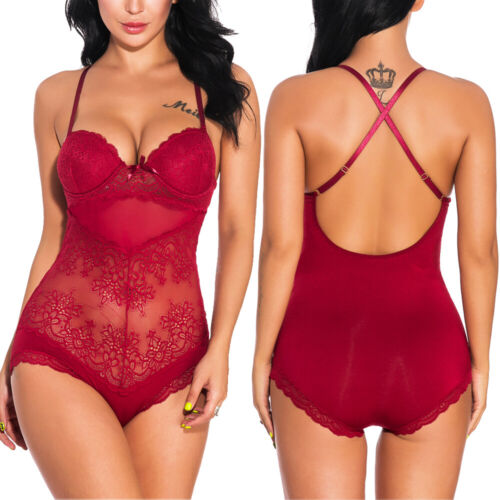 Women's Sexy Lingerie Sleepwear Babydoll Underwear Lace Dress G-String Nightwear - Picture 190 of 249