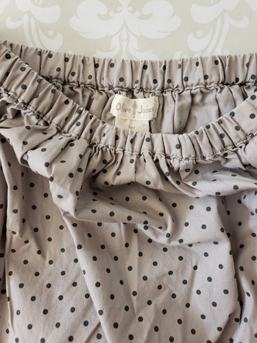 Olive Juice 4 Girl Salmon Orange Linen Shorts Gray Polka Dot Bubble Bloomer - Picture 2 of 4